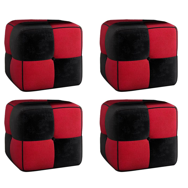 Moderner quadratischer Pouf -Fleckenfest -Widerstand farbenfroher Pouf für Wohnzimmer