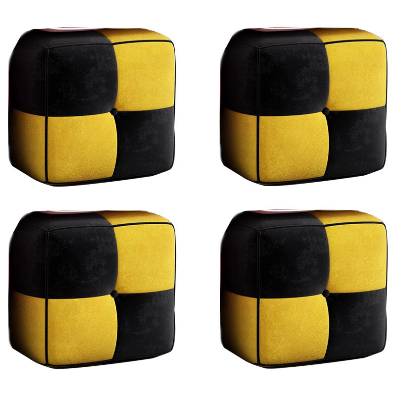 Moderner quadratischer Pouf -Fleckenfest -Widerstand farbenfroher Pouf für Wohnzimmer