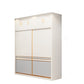 Bedroom Storage Cabinet Coastal Wooden Sliding Doors Wardrobe Armoire 47.2"L x 24.2"W x 98.4"H Armories & Top Cabinet Clearhalo 'Armoires & Wardrobes' 'armoires_wardrobes' 'Bedroom Furniture' 'furn' 'furn_armoires_wardrobes' 'Furniture' 7769215