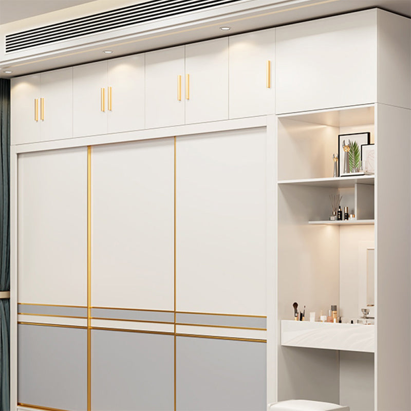 Bedroom Storage Cabinet Coastal Wooden Sliding Doors Wardrobe Armoire Clearhalo 'Armoires & Wardrobes' 'armoires_wardrobes' 'Bedroom Furniture' 'furn' 'furn_armoires_wardrobes' 'Furniture' 7769219