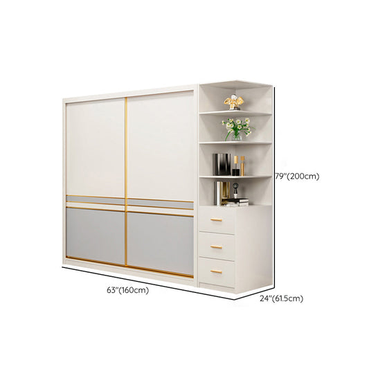 Bedroom Storage Cabinet Coastal Wooden Sliding Doors Wardrobe Armoire Clearhalo 'Armoires & Wardrobes' 'armoires_wardrobes' 'Bedroom Furniture' 'furn' 'furn_armoires_wardrobes' 'Furniture' 7769230