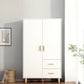 Contemporary Wardrobe Armoire Wooden Armoire with Doors and Legs