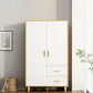 Contemporary Wardrobe Armoire Wooden Armoire with Doors and Legs