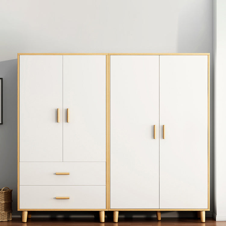 Contemporary Wardrobe Armoire Wooden Armoire with Doors and Legs