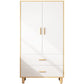 Contemporary Wardrobe Armoire Wooden Armoire with Doors and Legs