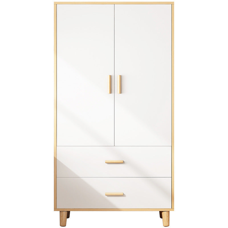 Contemporary Wardrobe Armoire Wooden Armoire with Doors and Legs