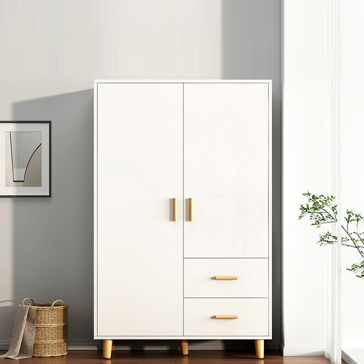 Contemporary Wardrobe Armoire Wooden Armoire with Doors and Legs
