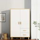 Contemporary Wardrobe Armoire Wooden Armoire with Doors and Legs