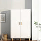 Contemporary Wardrobe Armoire Wooden Armoire with Doors and Legs