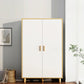 Contemporary Wardrobe Armoire Wooden Armoire with Doors and Legs
