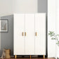 Contemporary Wardrobe Armoire Wooden Armoire with Doors and Legs