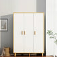 Contemporary Wardrobe Armoire Wooden Armoire with Doors and Legs