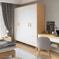 Contemporary Wardrobe Armoire Wooden Armoire with Doors and Legs