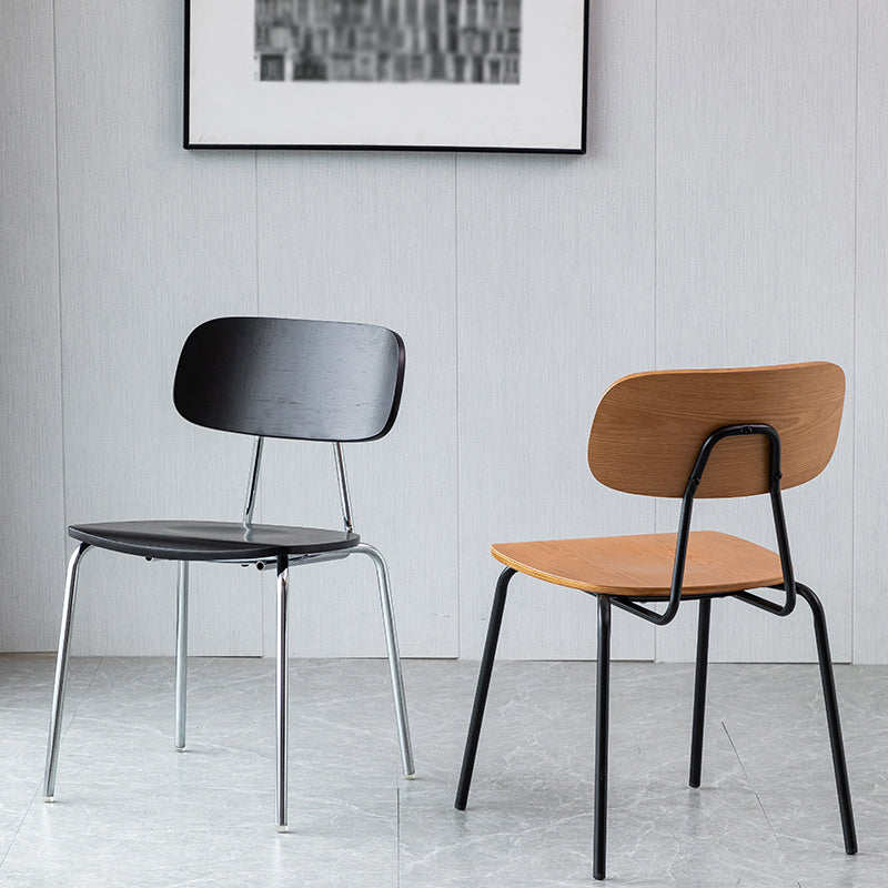 Modern Style Dining Chair Wooden Open Back Side Chair with Metal Base Clearhalo 'Dining Chairs' 'Dining Tables & Seating' 'dining_chair' 'furn' 'furn_dining_chair' 'Furniture' 'Kitchen & Dining Furniture' 7771499