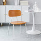 Silla de comedor de estilo moderno silla lateral de madera con base de metal