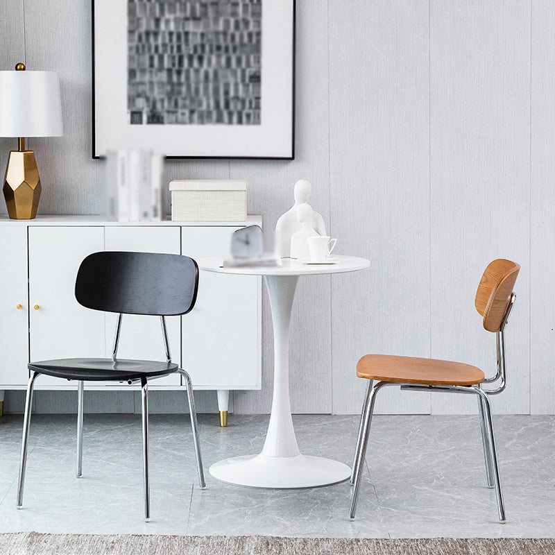 Silla de comedor de estilo moderno silla lateral de madera con base de metal