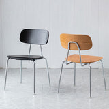 Silla de comedor de estilo moderno silla lateral de madera con base de metal