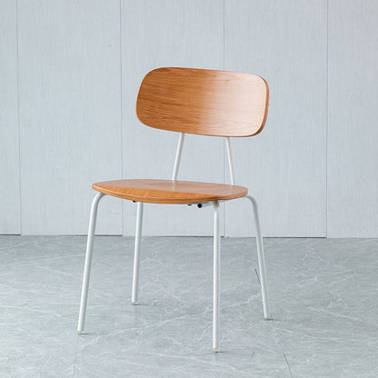 Silla de comedor de estilo moderno silla lateral de madera con base de metal