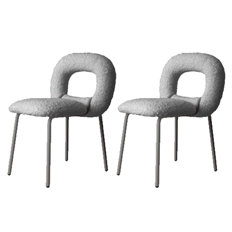 Gestoffeerde eetkamerstoel metalen frame open rug dinerenstoel