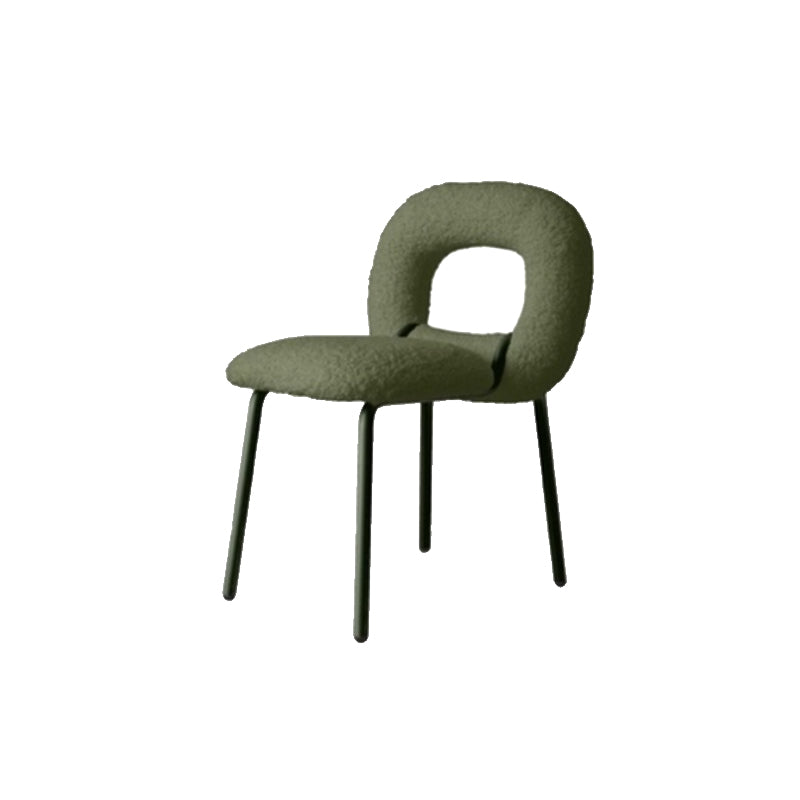 Gestoffeerde eetkamerstoel metalen frame open rug dinerenstoel