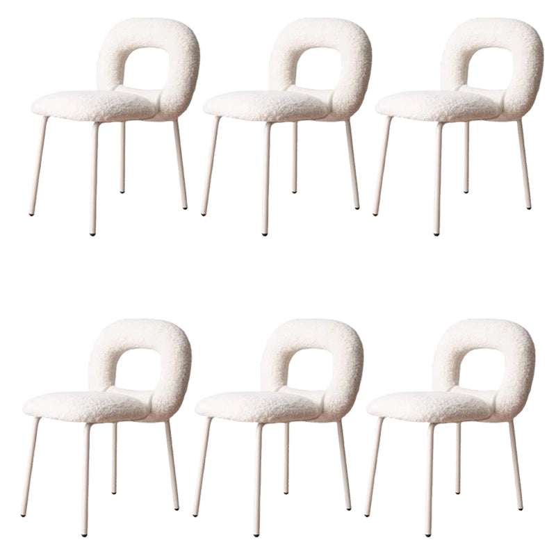 Gestoffeerde eetkamerstoel metalen frame open rug dinerenstoel