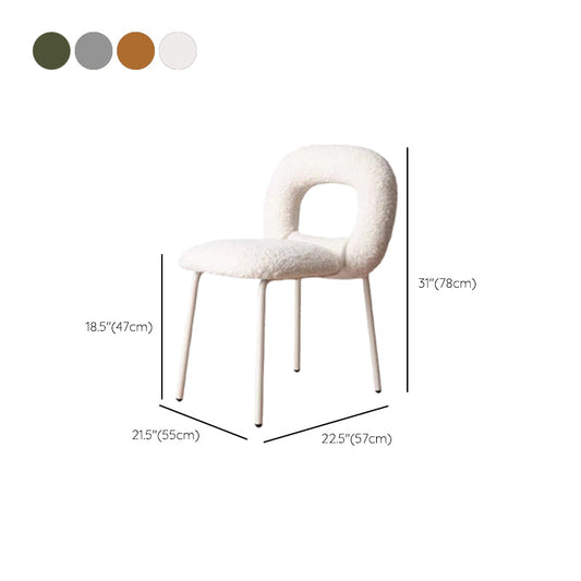 Silla lateral de comedor tapizado marco de metal abierto silla lateral de comedor abierta