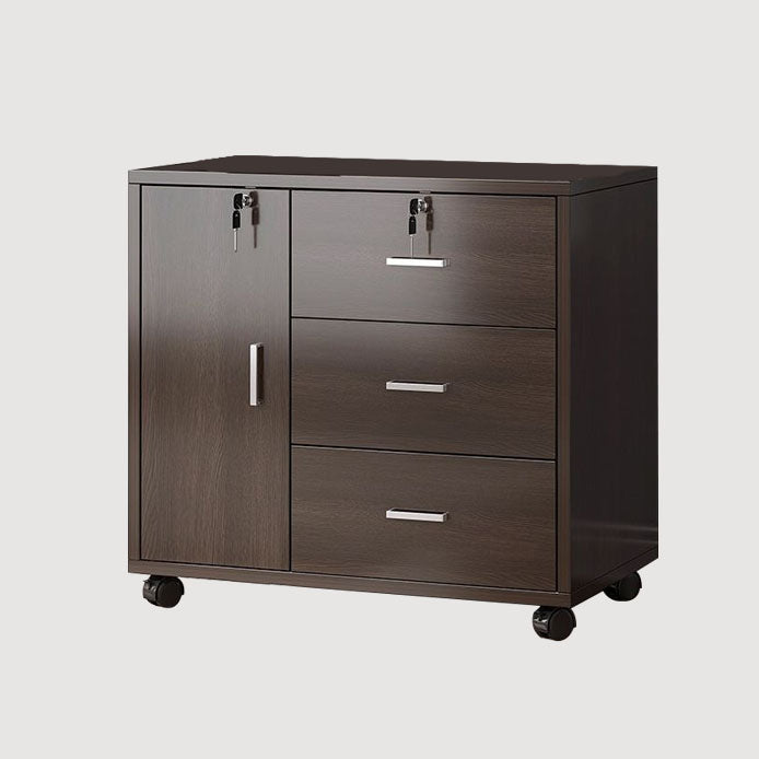 Traditional Cabinet Wood Drawers Storage Shelves Filing Cabinet with Wheels Clearhalo 'Filing Cabinets' 'filling_cabinets' 'furn' 'furn_filling_cabinets' 'Furniture' 'Office Furniture' 7776809