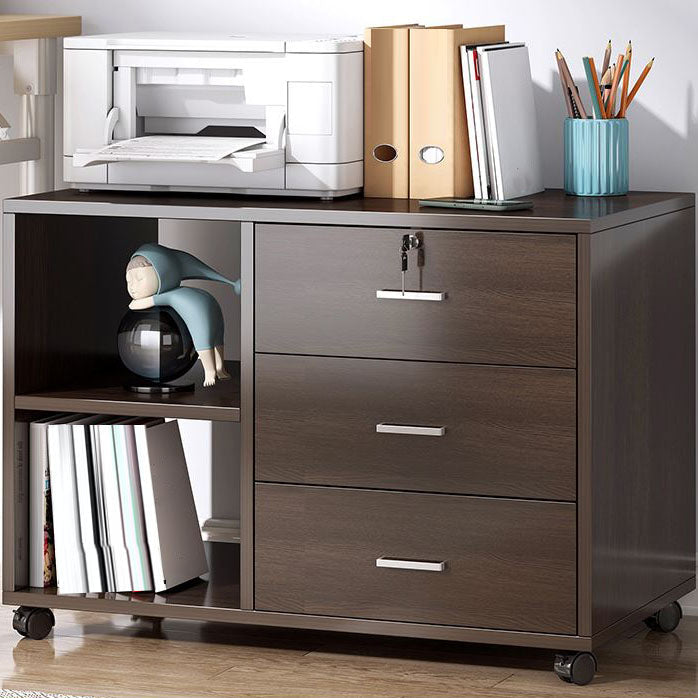 Traditional Cabinet Wood Drawers Storage Shelves Filing Cabinet with Wheels Clearhalo 'Filing Cabinets' 'filling_cabinets' 'furn' 'furn_filling_cabinets' 'Furniture' 'Office Furniture' 7776819
