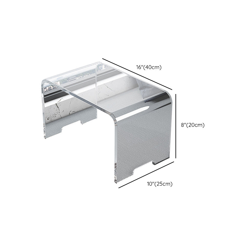 Tavolo da spuntino con estremità laterale acrilica contemporanea in base a slitta