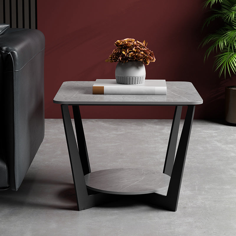 Contemporary Square Stone Top Sofa Side Accent Table for Living Room Clearhalo 'Coffee & Accent Tables' 'End & Side Tables' 'end_side_tables' 'furn' 'furn_end_side_tables' 'Furniture' 'Living Room Furniture' 7777032