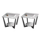 Contemporary Square Stone Top Sofa Side Accent Table for Living Room White 2 Clearhalo 'Coffee & Accent Tables' 'End & Side Tables' 'end_side_tables' 'furn' 'furn_end_side_tables' 'Furniture' 'Living Room Furniture' 7777040