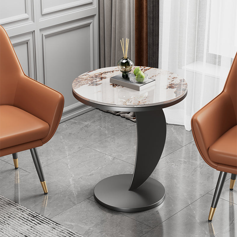 Contemporary Round Stone Top Sofa Side Accent Table for Living Room Clearhalo 'Coffee & Accent Tables' 'End & Side Tables' 'end_side_tables' 'furn' 'furn_end_side_tables' 'Furniture' 'Living Room Furniture' 7777057