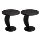 Contemporary Round Stone Top Sofa Side Accent Table for Living Room Black 2 Clearhalo 'Coffee & Accent Tables' 'End & Side Tables' 'end_side_tables' 'furn' 'furn_end_side_tables' 'Furniture' 'Living Room Furniture' 7777067