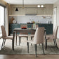 Gray Contemporary Rectangular Stone Dining Table with Solid Wood Legs Clearhalo 'Dining Tables & Seating' 'Dining Tables' 'dining_table' 'furn' 'furn_dining_table' 'Furniture' 'Kitchen & Dining Furniture' 7777732