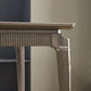 Gray Contemporary Rectangular Stone Dining Table with Solid Wood Legs Clearhalo 'Dining Tables & Seating' 'Dining Tables' 'dining_table' 'furn' 'furn_dining_table' 'Furniture' 'Kitchen & Dining Furniture' 7777735