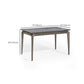 Gray Contemporary Rectangular Stone Dining Table with Solid Wood Legs Clearhalo 'Dining Tables & Seating' 'Dining Tables' 'dining_table' 'furn' 'furn_dining_table' 'Furniture' 'Kitchen & Dining Furniture' 7777737