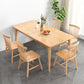 Modern Rectangular Natural Rubberwood Dining Table with 4 Legs Clearhalo 'Dining Tables & Seating' 'Dining Tables' 'dining_table' 'furn' 'furn_dining_table' 'Furniture' 'Kitchen & Dining Furniture' 7777765