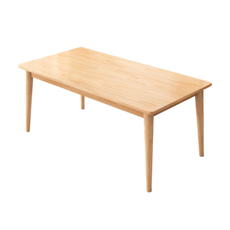 Modern Rectangular Natural Rubberwood Dining Table with 4 Legs Without Chairs Clearhalo 'Dining Tables & Seating' 'Dining Tables' 'dining_table' 'furn' 'furn_dining_table' 'Furniture' 'Kitchen & Dining Furniture' 7777769