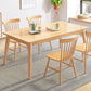 Modern Natural Rectangular Rubberwood Dining Table with 4 Legs