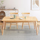 Modern Natural Rectangular Rubberwood Dining Table with 4 Legs