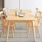 Modern Natural Rectangular Rubberwood Dining Table with 4 Legs