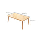 Modern Natural Rectangular Rubberwood Dining Table with 4 Legs