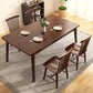 Modern Brown Rubberwood Top Dining Table with 4 Solid Wood Legs Clearhalo 'Dining Tables & Seating' 'Dining Tables' 'dining_table' 'furn' 'furn_dining_table' 'Furniture' 'Kitchen & Dining Furniture' 7777796
