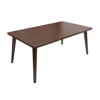 Modern Brown Rubberwood Top Dining Table with 4 Solid Wood Legs Without Chairs Clearhalo 'Dining Tables & Seating' 'Dining Tables' 'dining_table' 'furn' 'furn_dining_table' 'Furniture' 'Kitchen & Dining Furniture' 7777800
