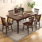 Modern Brown Rubberwood Space Saving Dining Table with 4 Legs Clearhalo 'Dining Tables & Seating' 'Dining Tables' 'dining_table' 'furn' 'furn_dining_table' 'Furniture' 'Kitchen & Dining Furniture' 7777812