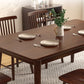 Modern Brown Rubberwood Space Saving Dining Table with 4 Legs Clearhalo 'Dining Tables & Seating' 'Dining Tables' 'dining_table' 'furn' 'furn_dining_table' 'Furniture' 'Kitchen & Dining Furniture' 7777817