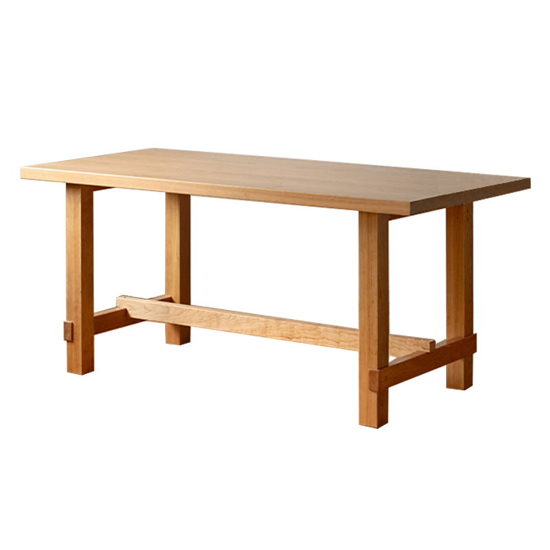 Contemporary Rectangular Solid Wood Tabletop Dining Table with Trestle Clearhalo 'Dining Tables & Seating' 'Dining Tables' 'dining_table' 'furn' 'furn_dining_table' 'Furniture' 'Kitchen & Dining Furniture' 7777845