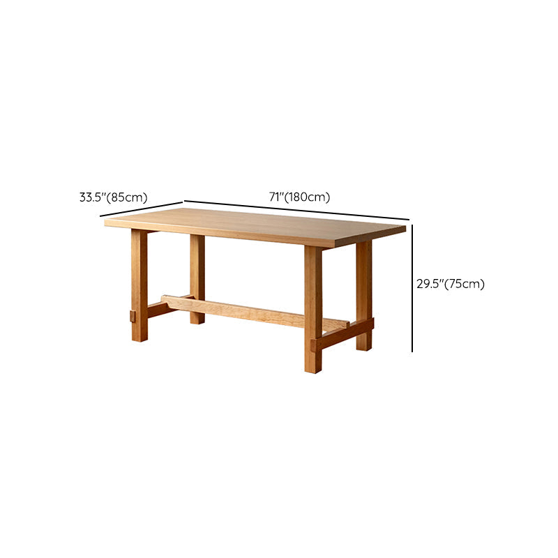 Contemporary Rectangular Solid Wood Tabletop Dining Table with Trestle Clearhalo 'Dining Tables & Seating' 'Dining Tables' 'dining_table' 'furn' 'furn_dining_table' 'Furniture' 'Kitchen & Dining Furniture' 7777852