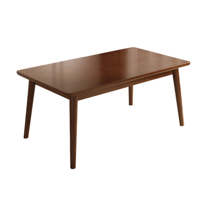 Contemporary Rectangular Solid Wood Tabletop Dining Table with 4 Foot