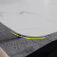 Modern Stone Top White Rectangular Dining Table with Black X-Base Clearhalo 'Dining Tables & Seating' 'Dining Tables' 'dining_table' 'furn' 'furn_dining_table' 'Furniture' 'Kitchen & Dining Furniture' 7777871